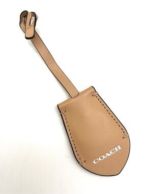 Coach Beechwood Tan Leather Clochette Keyring Bag Charm Fob